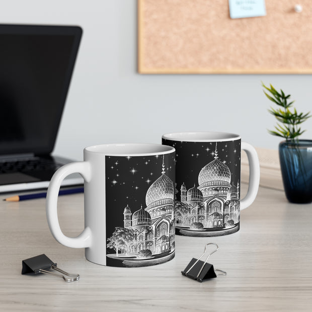 Ceramic Coffee Cups with Image of stenciled Masjid