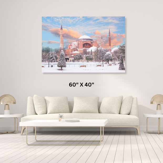Masjid Stretched Canvas Hagia Sophia in winter