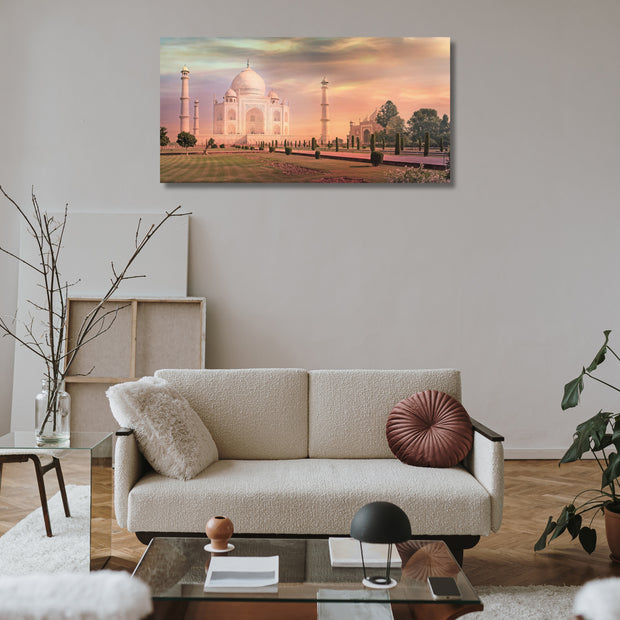 Masjid Taj Mahal in Agra, Uttar Pradesh, India Stretched Canvas