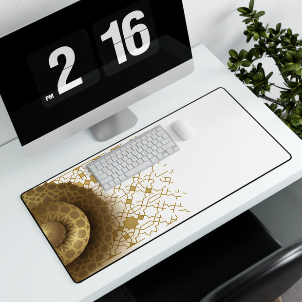 Large desk mat with amazing Golden Islamic Geometric Pattern