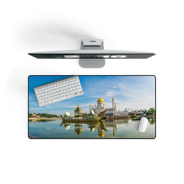 Large mouse pad with image of Sultan Omar Ali Saifuddien Mosque, Brunei