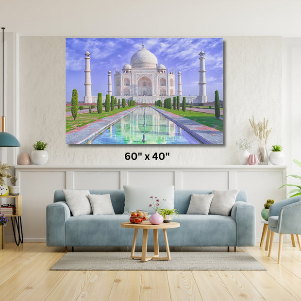 Masjid  Stretched Canvas Taj Mahal at morning light with reflection in water