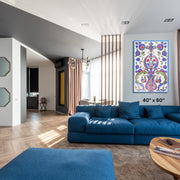 Ottoman textile floral Stretched Canvas wall art