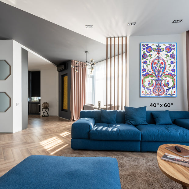 Ottoman textile floral Stretched Canvas wall art