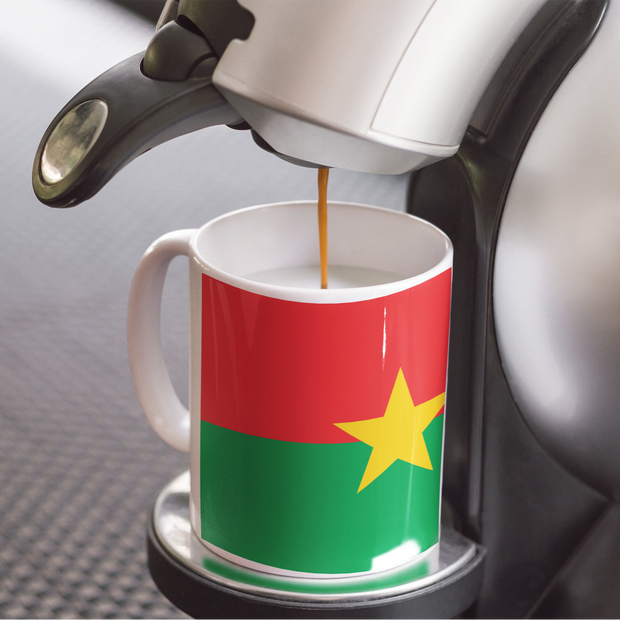 Sublimation coffee cup with Flag of Burkina Faso