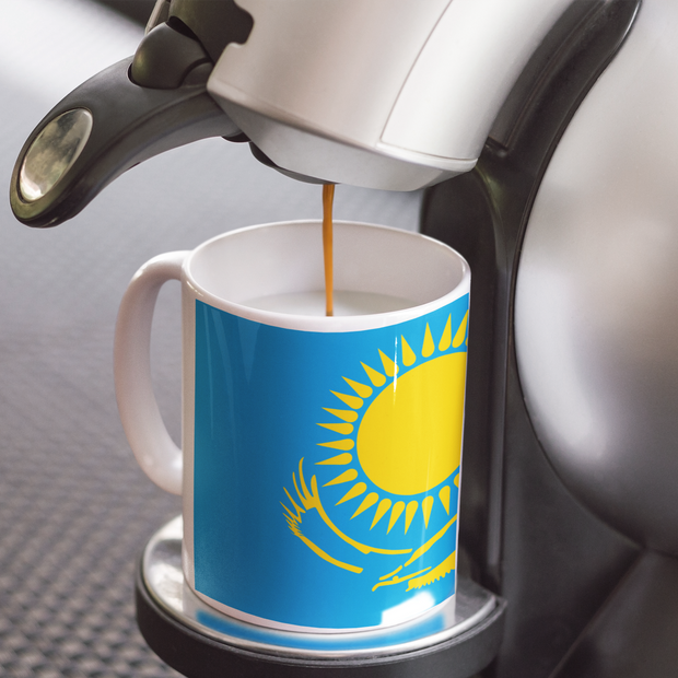 Sublimation coffee mug with Flag of Kazakhstan