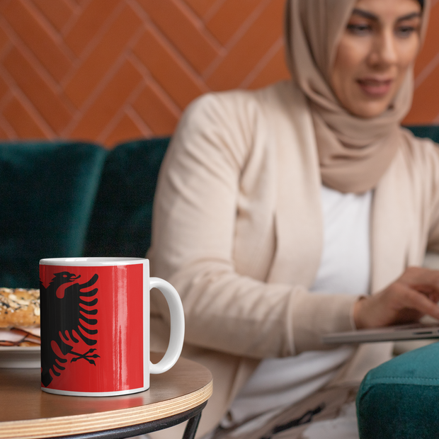 Sublimation Cup with Image of Albanian Flag