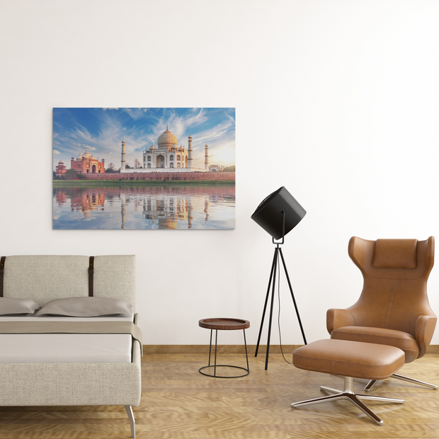 Masjid Taj Mahal at sunset Stretched Canvas