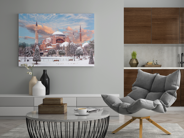 Masjid Stretched Canvas Hagia Sophia in winter